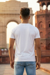 Men's Vande Matram Tricolour Calligraphy Classic Crew T-Shirt