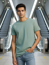Men's Jade Round Neck Half Sleeve Plain T-shirt
