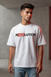 Men's Revolution Bold Typography Graphic Oversized T-Shirt