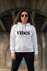 Women's Wanderlust Vibes White Oversized Hooded Sweatshirt