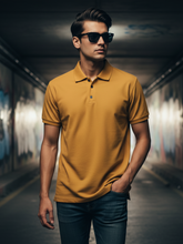 Men's Mustard Yellow Polo Half Sleeve T-shirt