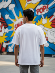 Unisex White Tea Mug Terry Cotton Oversized T-shirt