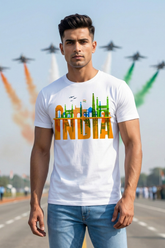 Men's INDIA Skyline Tricolour Art Classic Crew T-Shirt