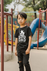 Boys Black Round Neck Half Sleeve Dad Love T-shirt
