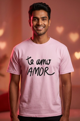 Men's Baby Pink Te Amo Amor Classic Crew T-Shirt