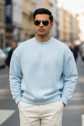 Men's Plain Baby Blue Sweatshirt