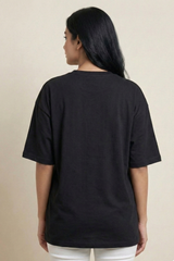 Women's Rubik’s Cube Puzzle Left Pocket Print Oversized T-Shirt