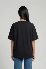 Women's Holi Vibes Scooter Dog – Classic Oversized Black T-Shirt