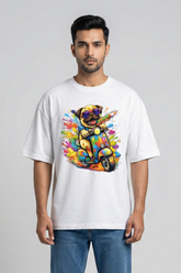 Men's Holi Vibes Scooter Dog – Classic Oversized White T-Shirt