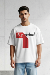 Men's Superdad Bold Graphic Oversized T-Shirt