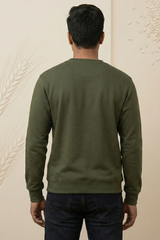 Men's Olive Green Bonfire & Chill – Lohri Edition Cotton Sweatshirt