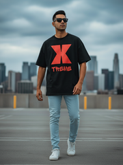 Unisex Black Extreme Terry Cotton Oversized T-shirt