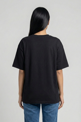 Women's Holi Vibes Pop Art – Classic Oversized Black T-Shirt