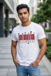 Men's Heart Barcode Classic Crew T-Shirt