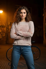 Women's Minimalist Rose Print Full Sleeve Tshirt