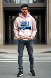 Men's Supernova Car Light Baby Pink Hooded Sweatshirt