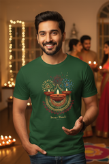 Unisex Boho-Chic Diya Celebration Classic Crew T-Shirt