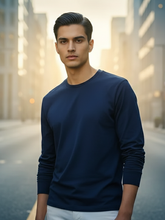 Men's Plain Navy Blue Sweatshirt