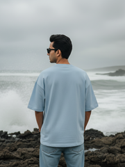 Unisex Baby Blue Foodie Terry Cotton Oversized T-shirt