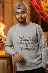 Men's Grey Melange Gajak, Moongphali & Bhangra – Cotton Sweatshirt