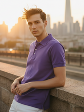 Men's Purple Polo Half Sleeve T-shirt