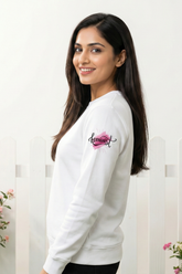 Women's White Subtle Empowerment Sweatshirt