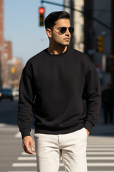 Men's Plain Black Sweatshirt
