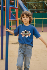 Boys Royal Blue Round Neck Half Sleeve Game Controller T-shirt