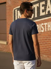 Men's Black Round Neck Half Sleeve Plain T-shirt