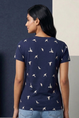 Women’s Flying Birds Pattern AOP T-Shirt
