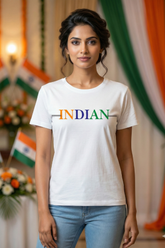 Women's INDIAN Tricolor Statement Classic Crew T-Shirt