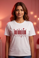 Women's Heart Barcode Classic Crew T-Shirt