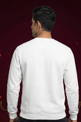 Men's White Pop Goes the Lohri – Festive Cotton Sweatshirt