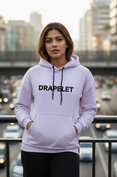 Women's Drapelet Lavender Oversized Hooded Sweatshirt