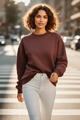 Women's Plain Maroon Sweatshirt
