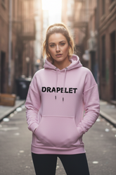 Women's Drapelet Oversized Light Baby Pink Hooded Sweatshirt