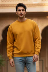 Men's Plain Mustard Yellow Sweatshirt