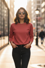 Women's Plain Coral Sweatshirt