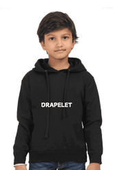Kids Unisex Drapelet Black Hooded Sweatshirt - Drapelet