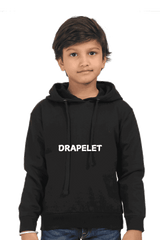 Kids Unisex Drapelet Black Hooded Sweatshirt - Drapelet
