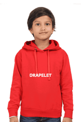 Kids Unisex Drapelet Red Hooded Sweatshirt - Drapelet