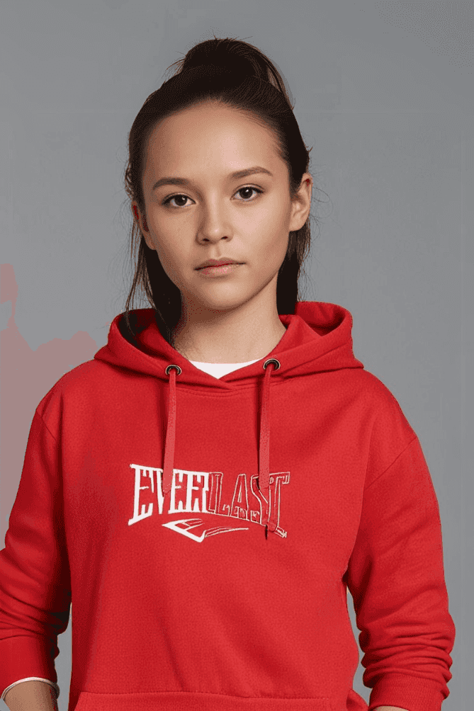 Kids Unisex Everlast Red Hooded Sweatshirt - Drapelet