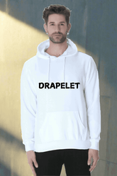 Unisex Drapelet White Hooded Sweatshirt - Drapelet