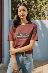 Round Neck Maroon Half Sleeve Tshirt