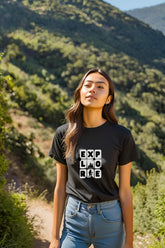Women's Hiker & Trees Design Half Sleeve T-shirt