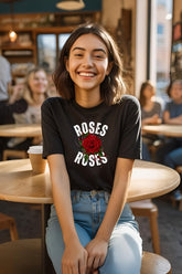 Women's Romantic Rose Half Sleeve T-Shirt