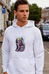 Men's Gamer White Hooded Sweatshirt