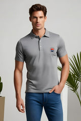 Men's Surfing & Diving Paradise Grey Mélange Polo T-shirt