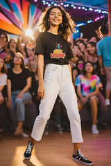 Women's "Stay Groovy" Half Sleeve T-Shirt