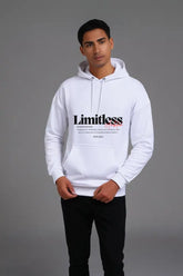 Men's Limitless White Oversized Hooded Sweatshirt
